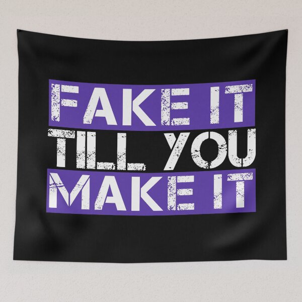 Item preview, Fake it till you make it Purple, white, black - ironic motivational designed and sold by Honest-Quotes.
