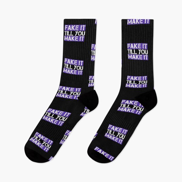 Item preview, Fake it till you make it Purple, white, black - ironic motivational designed and sold by Honest-Quotes.