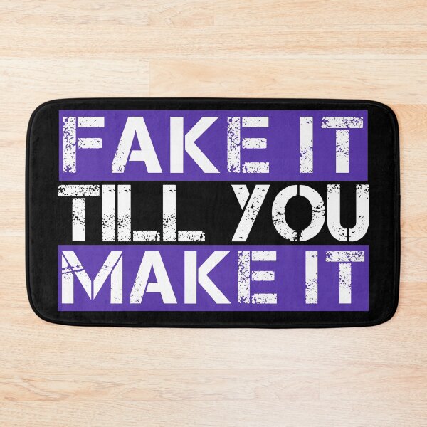 Item preview, Fake it till you make it Purple, white, black - ironic motivational designed and sold by Honest-Quotes.
