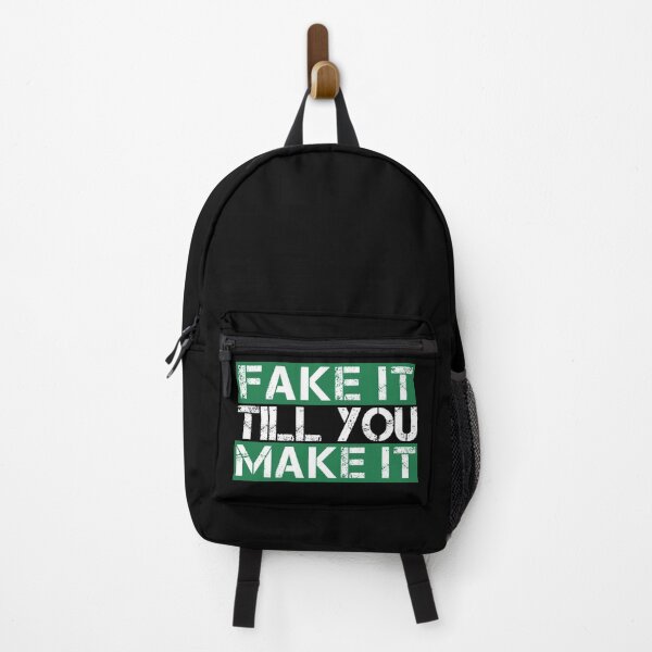 Item preview, Fake it till you make it Green, white, black - ironic motivational designed and sold by Honest-Quotes.