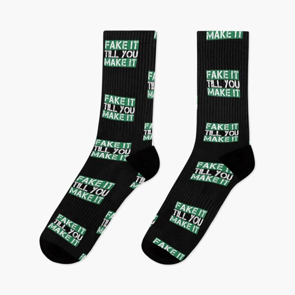 Item preview, Fake it till you make it Green, white, black - ironic motivational designed and sold by Honest-Quotes.