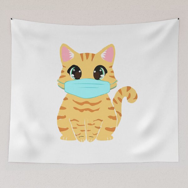 Item preview, Cute Cat in Surgical Mask designed and sold by Stickow.