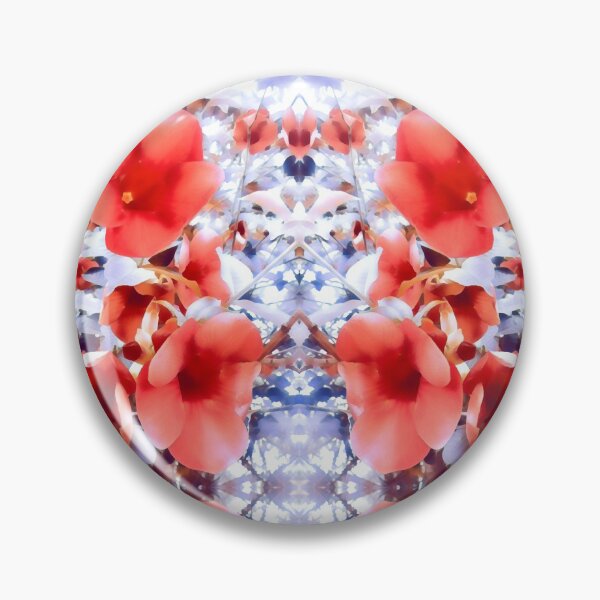 Item preview, Hollyhocks Softly Red and Blue designed and sold by SuddenlySeventy.