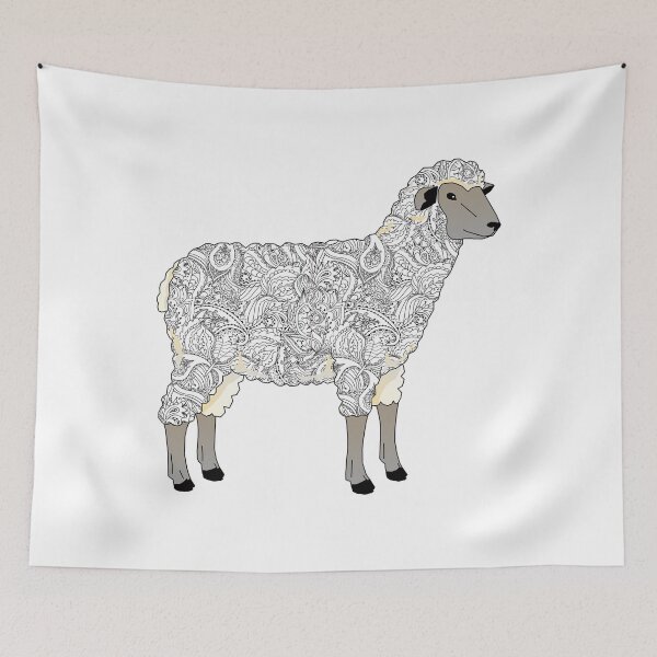 Item preview, black and white , pattern, livestock, sheep, stock show, show lamb, wether lamb, floral, goat, show goat designed and sold by cathelkav.