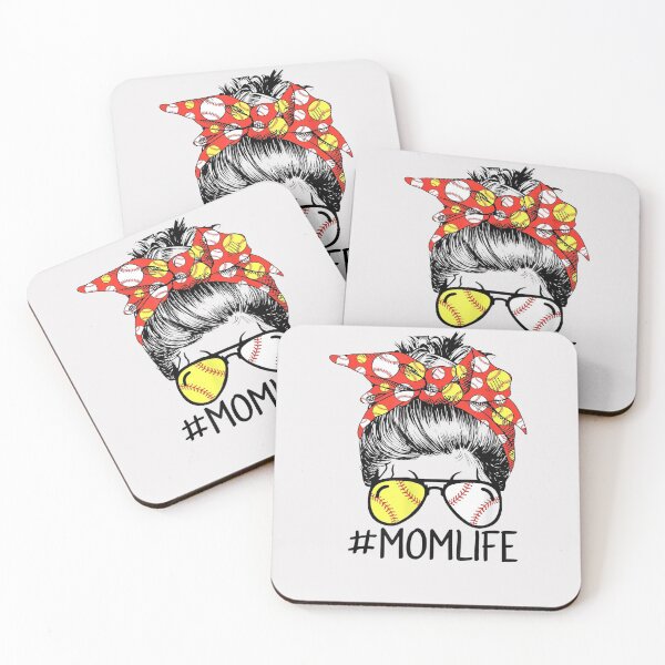 Item preview, Dy Mom Life Softball Baseball Mothers Day Messy Bun Funny T-Shirt designed and sold by nuocmia1345.