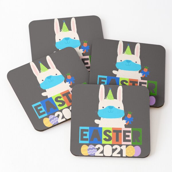 Item preview, Lockdown Easter Bunny with Mask Social Distancing 2021 designed and sold by hyggekrog.