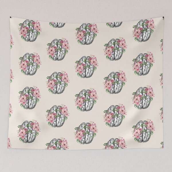 Item preview, Creative brain, Pink roses brain, human brain art, mental illness designed and sold by Collagedream.