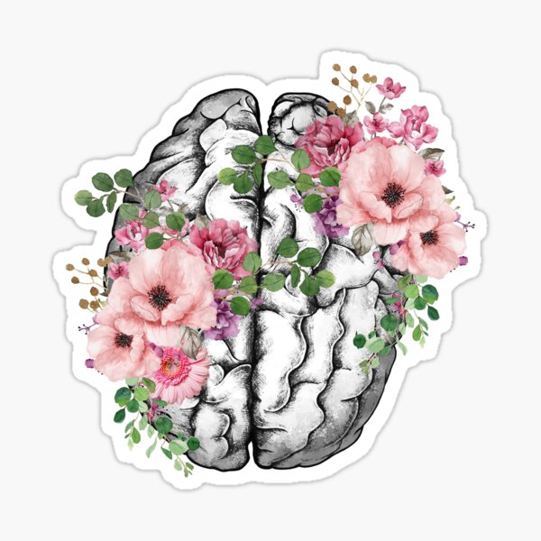 Artikel-Vorschau von Kreatives Gehirn, Gehirn mit rosa Rosen, Kunst des menschlichen Gehirns, Geisteskrankheit, designt und verkauft von Collagedream.