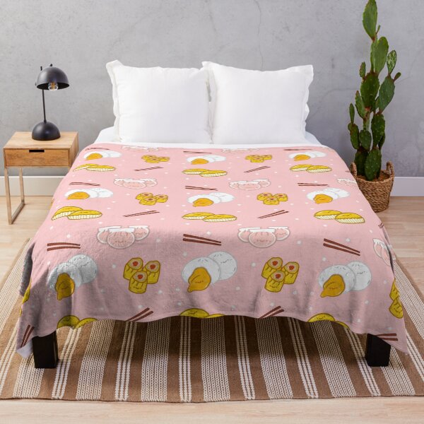 Item preview, Kawaii pink dotted seamless hong kong cafe dimsum pattern designed and sold by Marie-c-doodles.