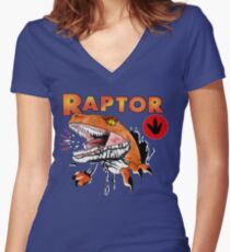 Ghost World raptor Women's Fitted V-Neck T-Shirt