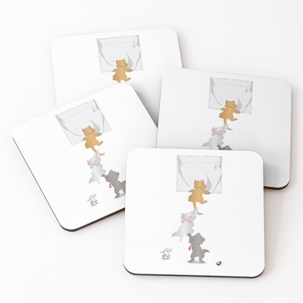 Item preview, Three cats and a laughing mouse illustration designed and sold by Alexandra Kueny.
