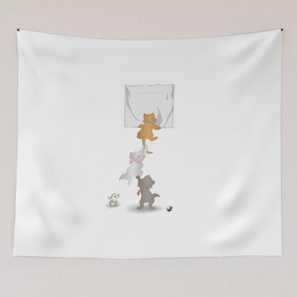 Item preview, Three cats and a laughing mouse illustration designed and sold by Alexandra Kueny.