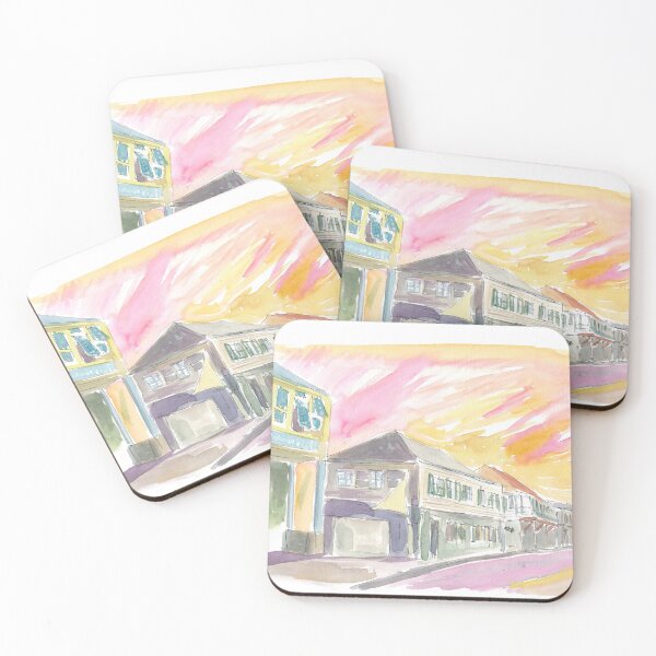 Item preview, Charlestown Nevis Sunset Street Scene in the Caribbean designed and sold by artshop77.