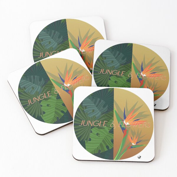 Item preview, Circle with jungle flowers and leaves illustration with inscription designed and sold by Alexandra Kueny.