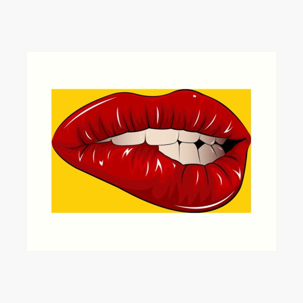 Lip Bite Emoji | Art Print