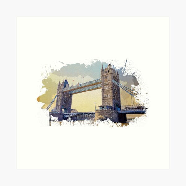 Item preview, Tower bridge in London watercolor splash designed and sold by faunafirm.