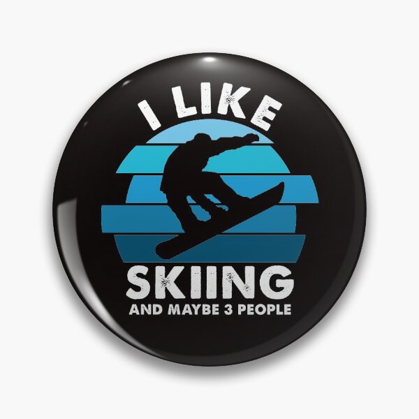 Item preview, I like skiing and maybe 3 people blue retro funny mountain ski gift designed and sold by Majesticoo.