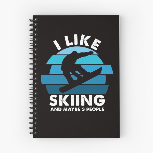 Item preview, I like skiing and maybe 3 people blue retro funny mountain ski gift designed and sold by Majesticoo.