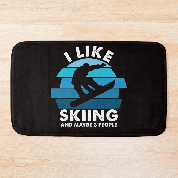 Item preview, I like skiing and maybe 3 people blue retro funny mountain ski gift designed and sold by Majesticoo.