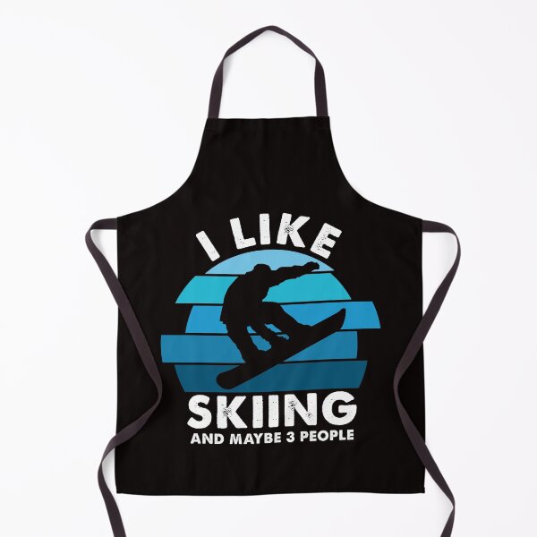 Item preview, I like skiing and maybe 3 people blue retro funny mountain ski gift designed and sold by Majesticoo.