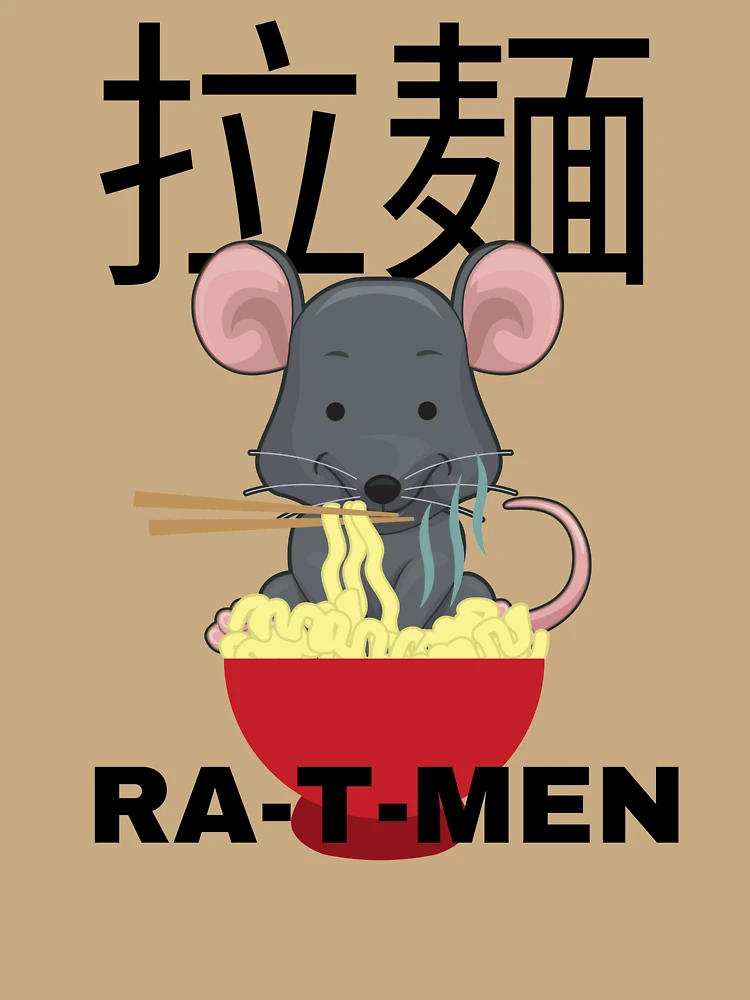 Imagen 6 de 6, Sudadera oversize prémium con la obra FELIZ RATA COMIENDO RAMEN, DIVERTIDA RATA RAMEN, LINDA RATA, diseñada y vendida por R B Chrystal.