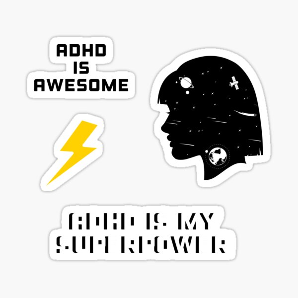 Adhd is my superpower sticker pack Sticker
