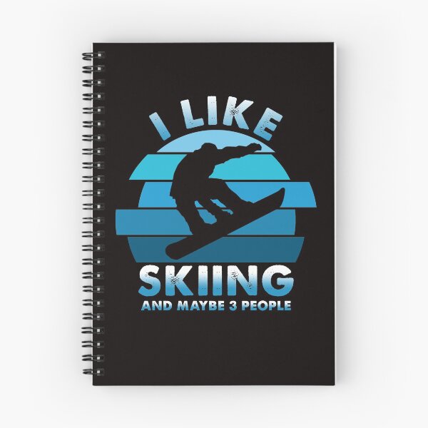 Item preview, I like skiing and maybe 3 people blue retro funny mountain ski gift designed and sold by Majesticoo.