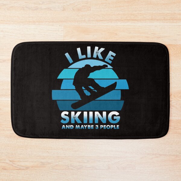 Item preview, I like skiing and maybe 3 people blue retro funny mountain ski gift designed and sold by Majesticoo.