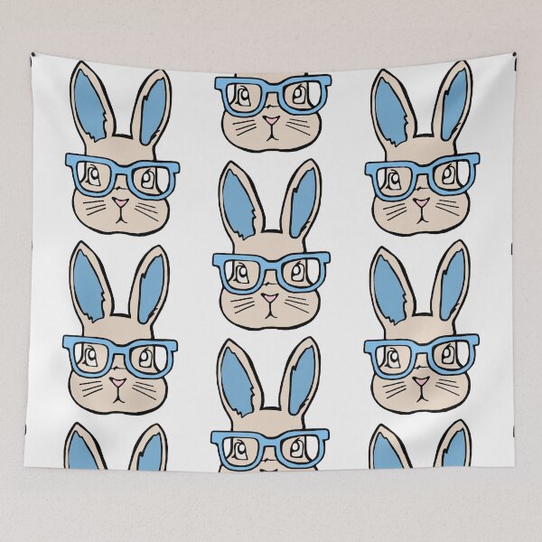 Item preview, bunny with glasses, super adorable and cute design  designed and sold by Barolina.