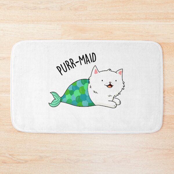 Item preview, Purr-maid Funny Kitty Cat Mermaid Puns  designed and sold by punnybone.