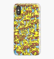 retro yellow mushrooms iPhone Case/Skin