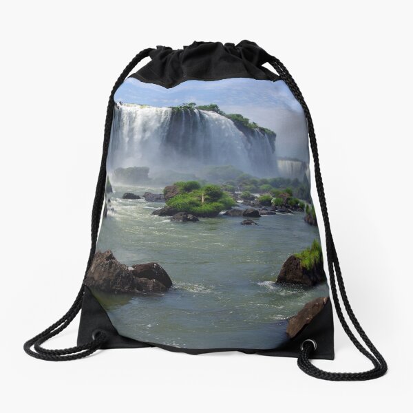 At the edge of the Devil's Throat Drawstring Bag