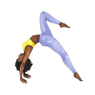African American Yoga Girl, Wheel Pose, Black Girl Magic Sticker for  Sale by ksenialowe