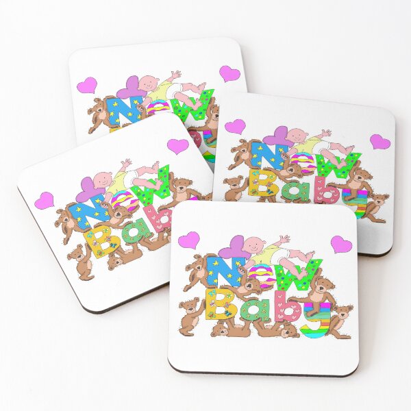 Item preview,  New baby. Drawing of teddy bears holding the letters,words, new baby, at the top is a baby. designed and sold by Michael Mills.