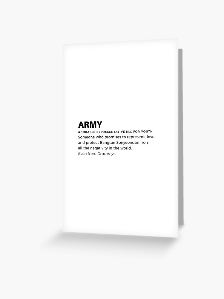 Adorable Representative M C For Youth Army Bts Greeting Card By Kdramaspot Redbubble