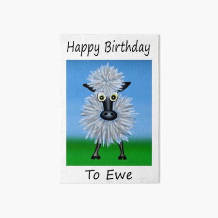 Impression Rigide Carte De Joyeux Anniversaire Mouton Mignon Moelleux Par Mikemills007 Redbubble