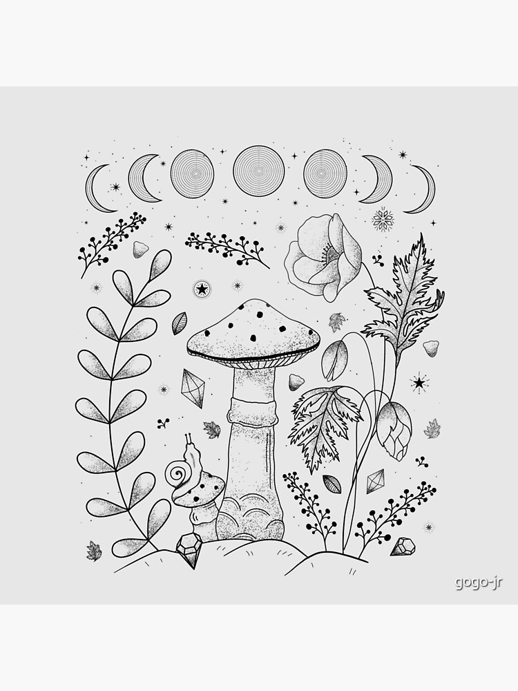 Goblincore Aesthetic Cottagecore Dark Academia Mushroom Art Print for Sale  by gogo-jr