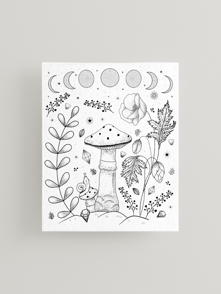 Goblincore Aesthetic Cottagecore Dark Academia Mushroom | Mounted Print