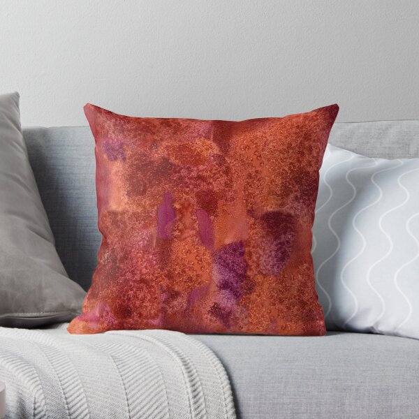 Ornamental Pattern With Red Color Throw Pillow
