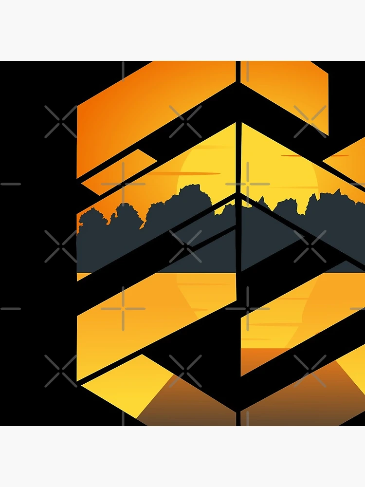 Thumbnail 3 of 3, Pin, Geometric sunset symbol designed and sold by Designs-RZ.