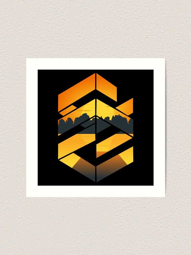 Thumbnail 1 of 3, Art Print, Geometric sunset symbol designed and sold by Designs-RZ.