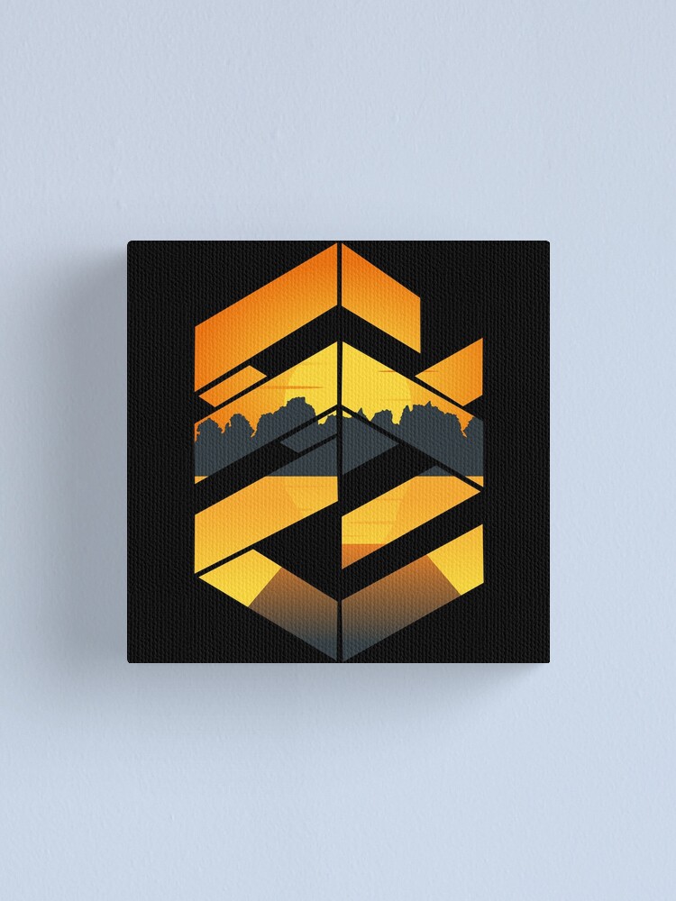 Thumbnail 1 of 3, Canvas Print, Geometric sunset symbol  designed and sold by Designs-RZ.