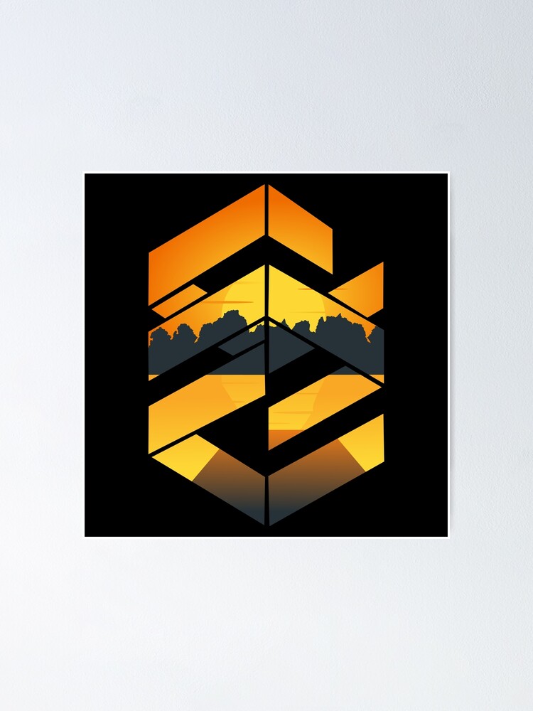 Thumbnail 1 of 3, Poster, Geometric sunset symbol designed and sold by Designs-RZ.