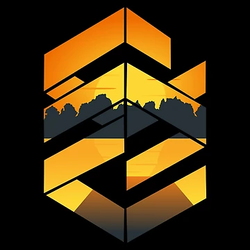 Artwork thumbnail, Geometric sunset symbol by Designs-RZ