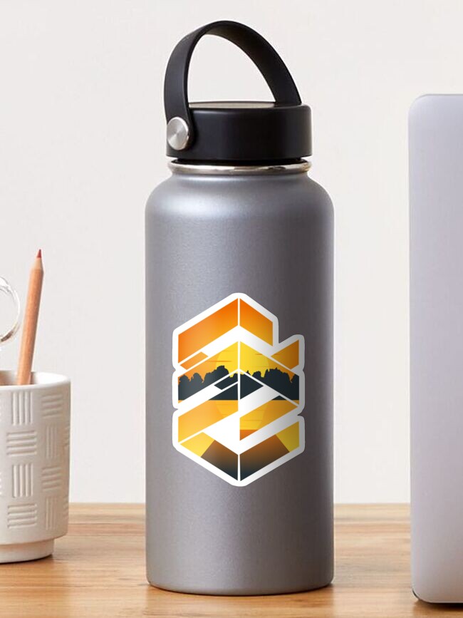Thumbnail 1 of 3, Sticker, Geometric sunset symbol designed and sold by Designs-RZ.