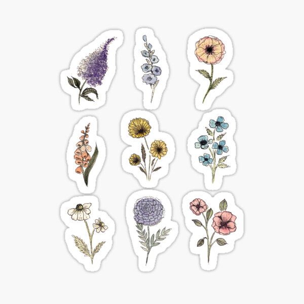 Aperçu de l'œuvre Bouquet de fleurs sauvages vintage créée et vendue par THE COLOR ALCHEMY.
