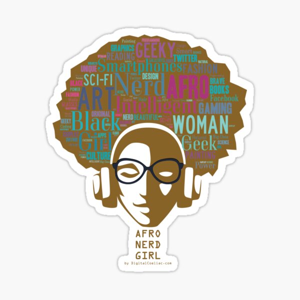 Item preview, Afro Girl Nerd designed and sold by digitalcoeliac.