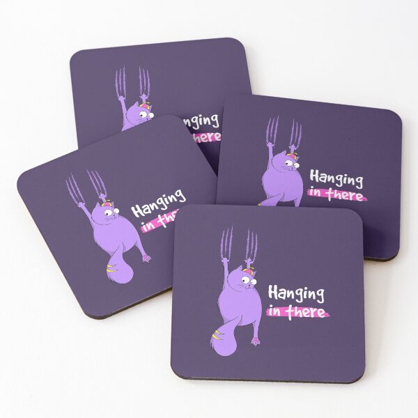 Item preview, Purple Cat Cute Chubby Cat Hanging In There designed and sold by Cat N' Doodles.