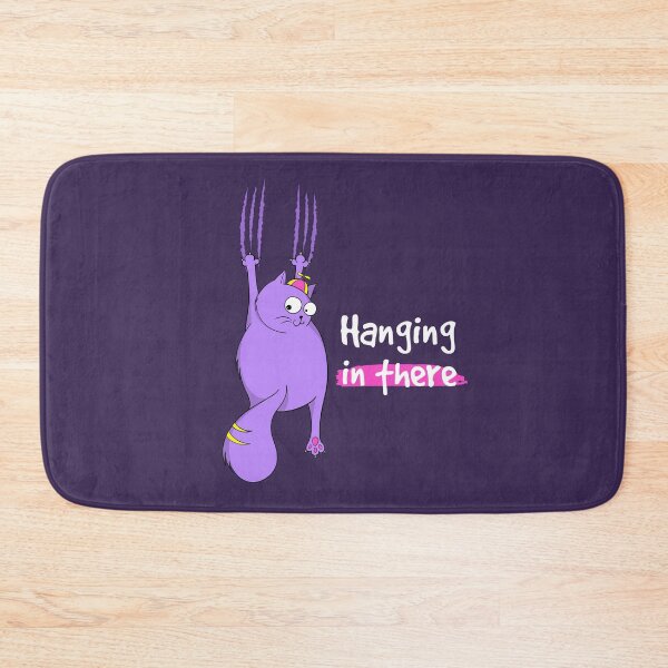 Item preview, Purple Cat Cute Chubby Cat Hanging In There designed and sold by Cat N' Doodles.