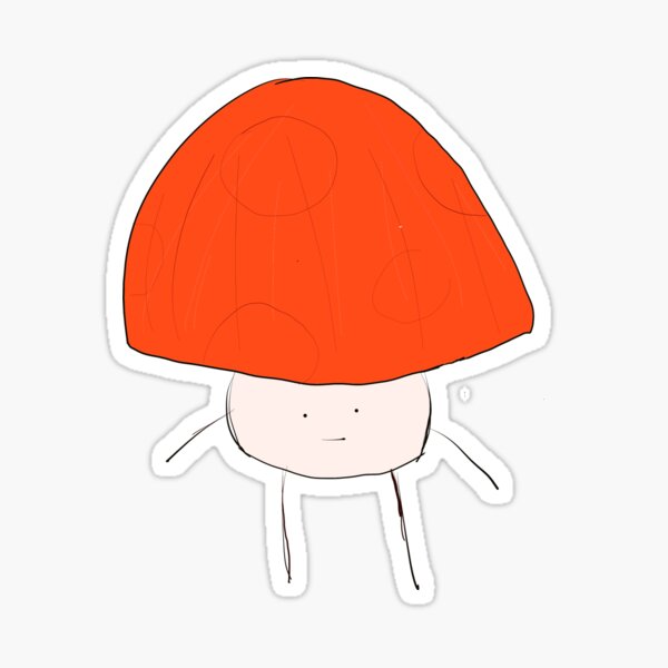 Cute Dopey Mushroom Doodle Sticker For Sale By Urbannature Redbubble 